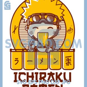 Ichiraku Ramen Cute Svg, Anime Donnie Ramen Svg, Naruto Ramen Svg